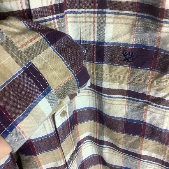 Twenty X Wrangler Men's Plaid Logo Long Sleeve Shirt M - Picture 5 of 15